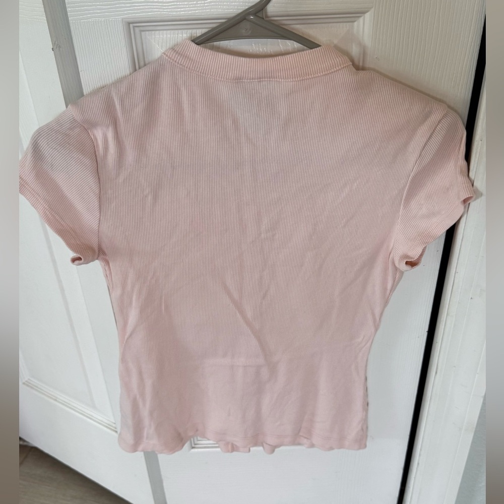Reformation Raelynn Button Front Organic Cotton Knit Top in Sorbet (Size Small) - Picture 8 of 15
